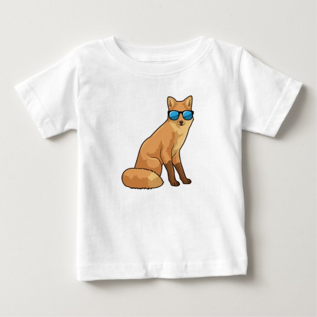 Fox with Sunglasses Baby T-Shirt (Front)