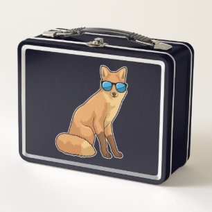 Fox with Sunglasses Metal Lunch Box