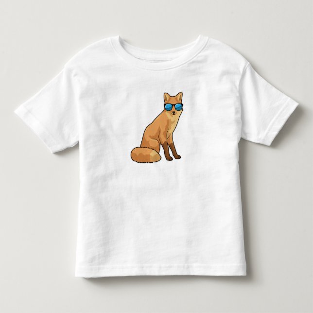 Fox with Sunglasses Toddler T-Shirt (Front)