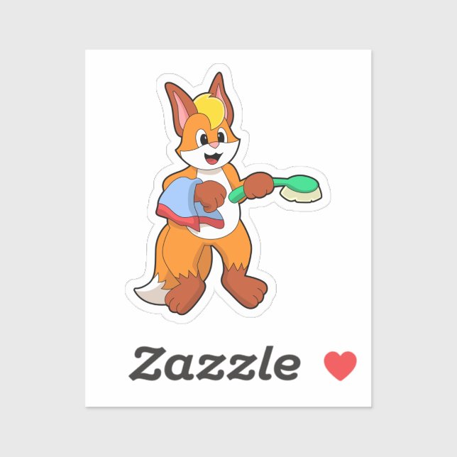Fox with Towel & Brush (Sheet)