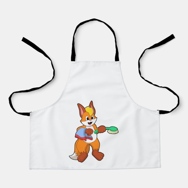 Fox with Towel & Brush Apron (Front)