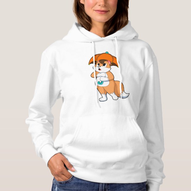 Fox with Umbrella Hoodie (Front)