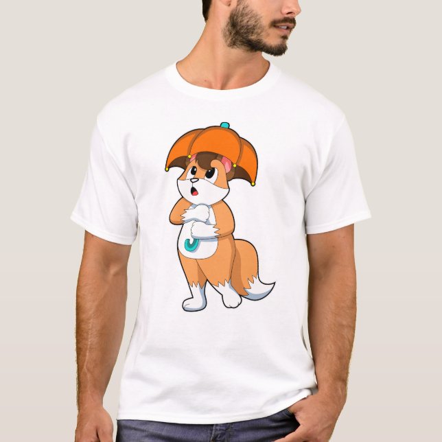 Fox with Umbrella T-Shirt (Front)