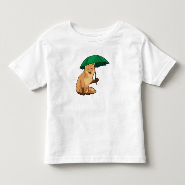 Fox with Umbrella Toddler T-Shirt (Front)