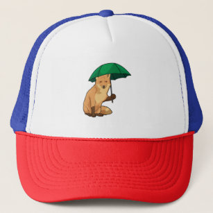 Fox with Umbrella Trucker Hat