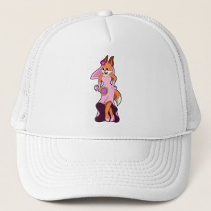 Fox with Wedding dress & Bunch of Flower Trucker Hat