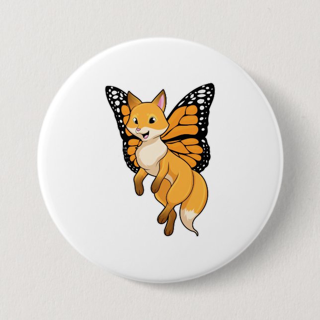 Fox with Wing 7.5 Cm Round Badge (Front)