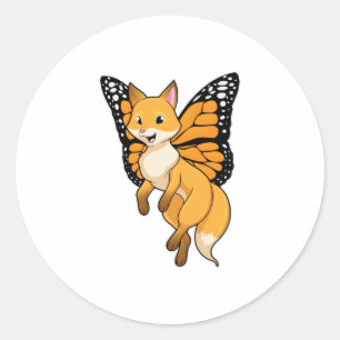 Fox with Wing Classic Round Sticker