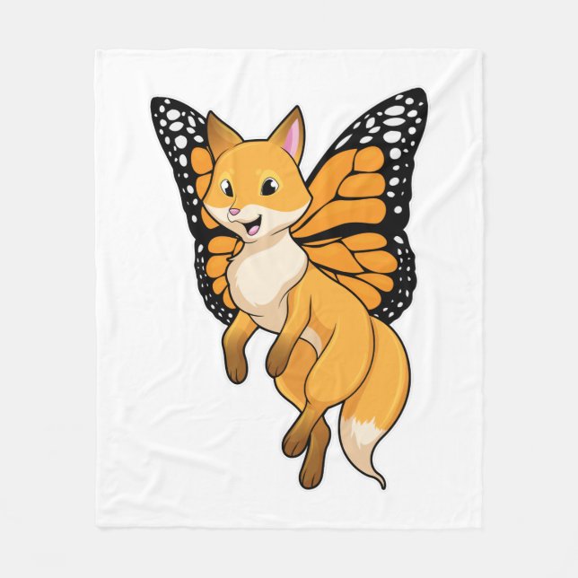 Fox with Wing Fleece Blanket (Front)