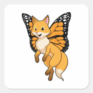 Fox with Wing Square Sticker