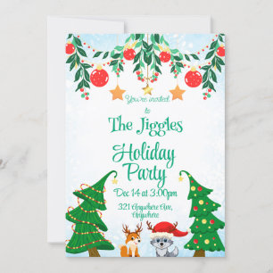 Fox & Wolf Christmas  Invitation