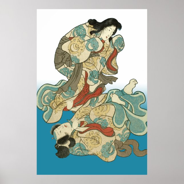 Fox-woman and fox-man Kuniyoshi - Asukai Masatsune Poster (Front)