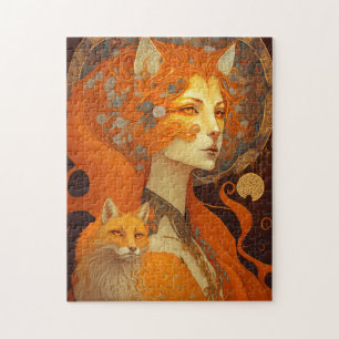 Fox Woman Fantasy Art Jigsaw Puzzle