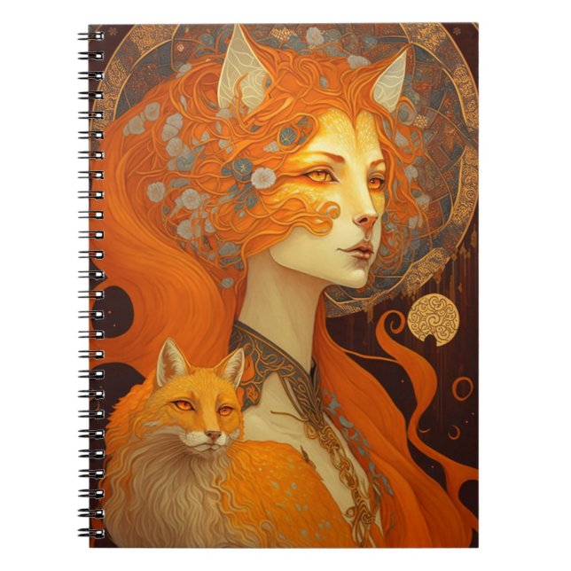Fox Woman Fantasy Art Notebook (Front)