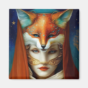 Fox Woman Surreal Fantasy Art Magnet