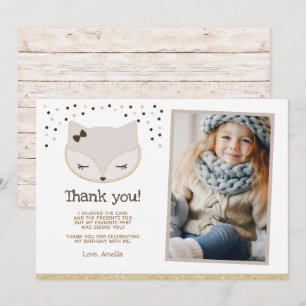 Fox, Wonderland Thank you cards with photo