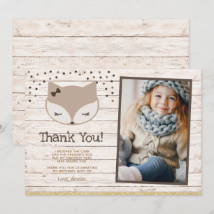 Fox, Wonderland Thank You Cards with photo