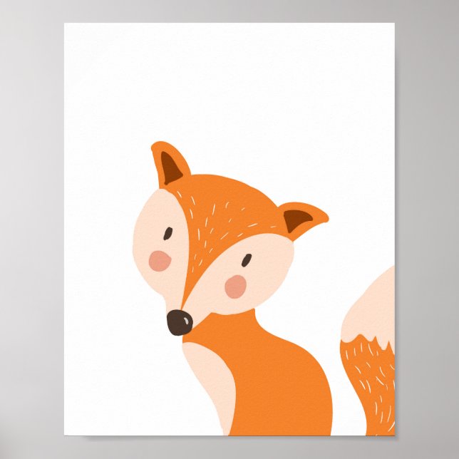 Fox Woodland Animal Nursery Wall Art Print (Front)