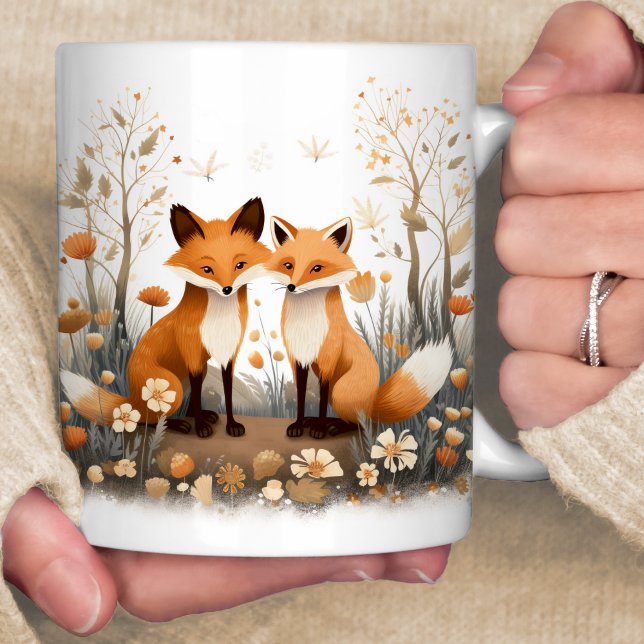 Fox Woodland Scene 2 Foxes  Coffee Mug (Creator Uploaded)
