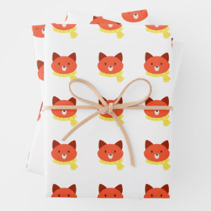 Fox Wrapping Paper Flat Sheet Set of 3