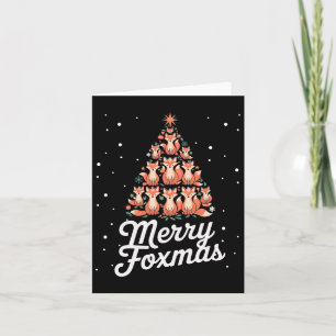 Fox Xmas Tree Foxes Christmas Tree Merry Foxmas Card