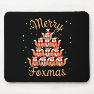 Fox Xmas Tree Foxes Christmas Tree Mouse Mat
