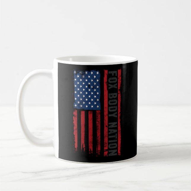 Foxbody American Flag Stang Muscle Car Coffee Mug (Left)