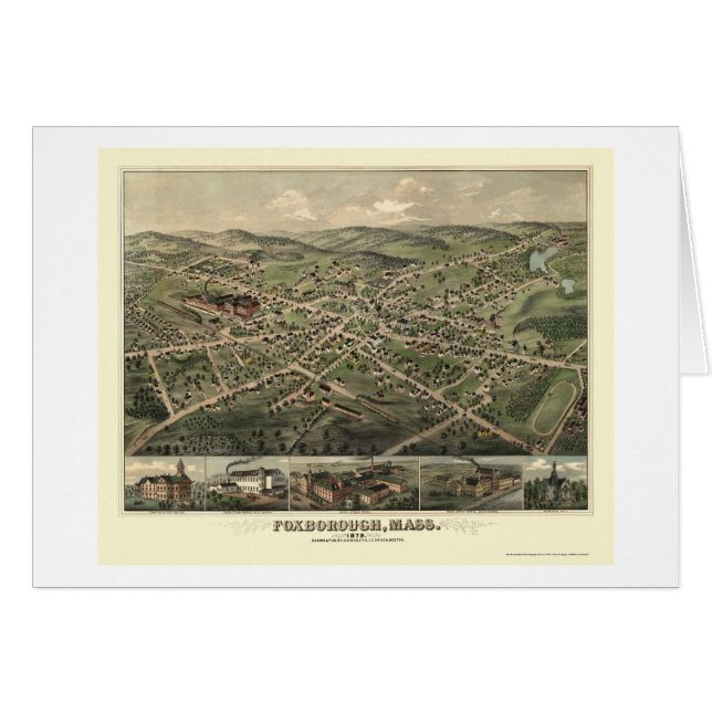 Foxborough, MA Panoramic Map - 1879 (Front Horizontal)