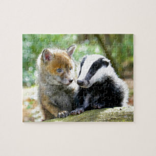 Foxcub & Badger Cute! Jigsaw Puzzle