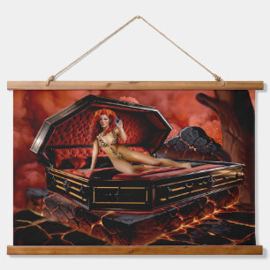 Foxella's Midnight Gossip Hot Linel Hanging Tapestry
