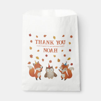 Foxes and Owl Woodland Fall Kids Birthday Party Favour Bags
