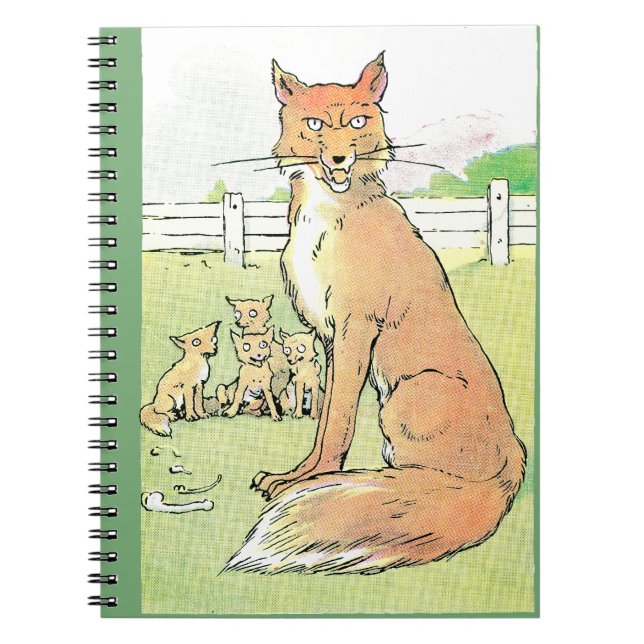Foxes are Always Hungry Vintage Illustration Notebook (Front)