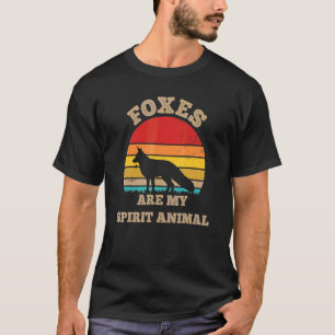 Foxes Are My Spirit Animal Retro Sunset Vintage T-Shirt