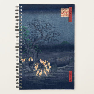 Foxes at Night Shrine Vintage Ukiyo-e Japanese Art Planner