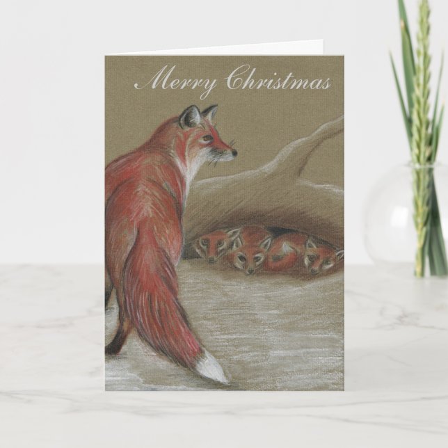 Foxes British Wildlife Christmas cards (Front)