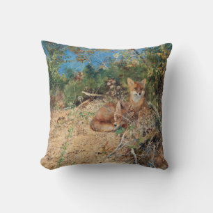 Foxes, Bruno Liljefors Cushion