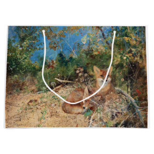 Foxes, Bruno Liljefors Large Gift Bag
