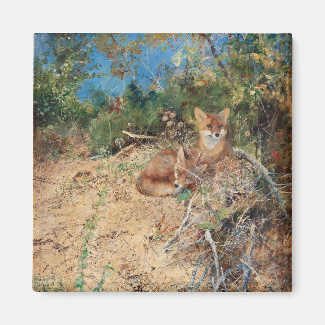 Foxes, Bruno Liljefors Magnet (Front)