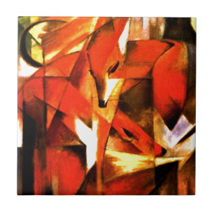 Foxes by Franz Marc Fine Art Tile