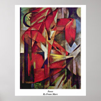 Foxes By Franz Marc Poster