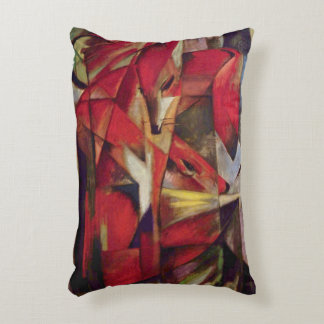 Foxes by Franz Marc, Vintage Abstract Cubism Art Decorative Cushion