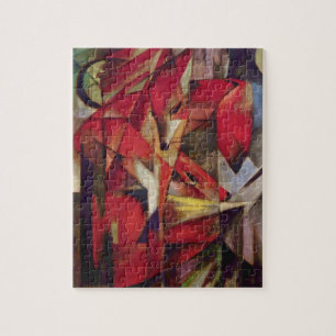 Foxes by Franz Marc, Vintage Abstract Cubism Art Jigsaw Puzzle