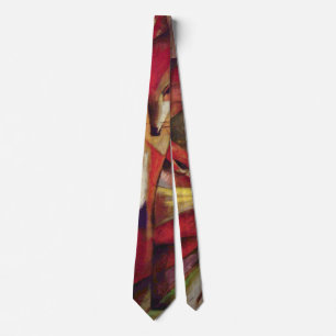 Foxes by Franz Marc, Vintage Abstract Cubism Art Tie
