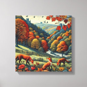 Foxes Canvas Print
