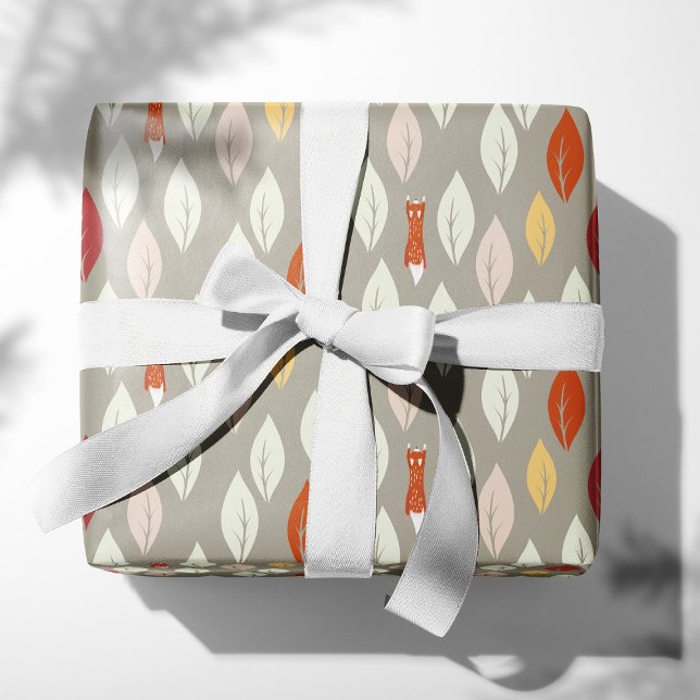 Foxes Chasing Leaves Wrapping Paper (Creator Uploaded)
