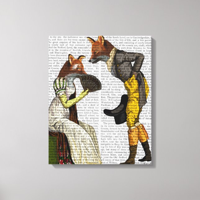 Foxes Courting Canvas Print (Front)