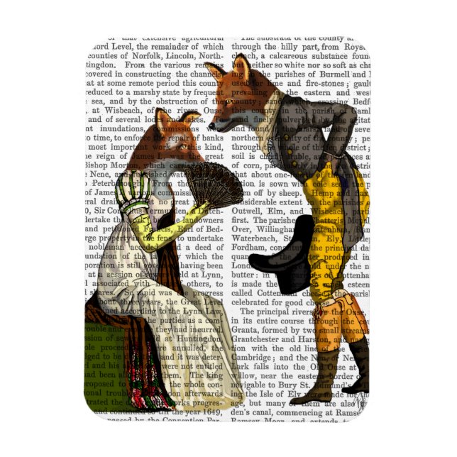 Foxes Courting Magnet (Vertical)