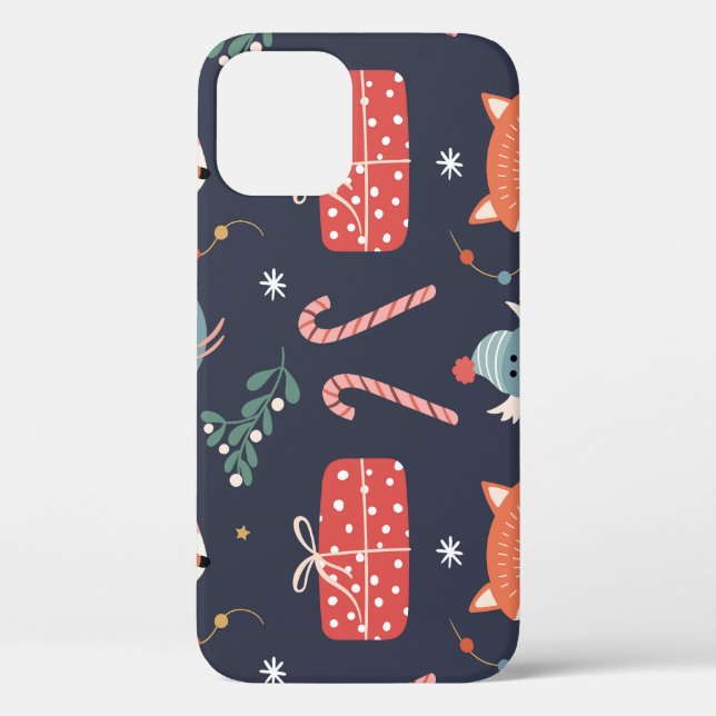Foxes & Gifts: Christmas Seamless Pattern Case-Mate iPhone Case (Back)