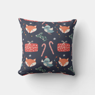 Foxes & Gifts: Christmas Seamless Pattern Cushion