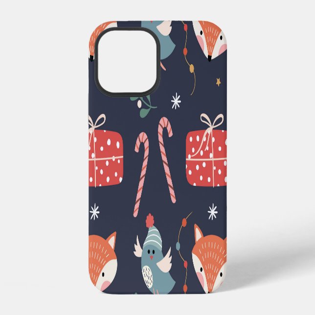 Foxes & Gifts: Christmas Seamless Pattern iPhone Case (Back)